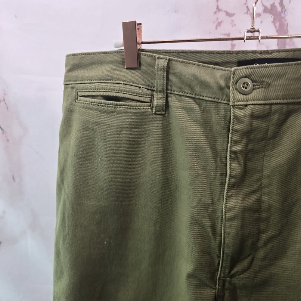 Quince Jeans Womens 32 Green High Rise Wide Leg Crop Pants Twill Olive - Picture 2 of 13